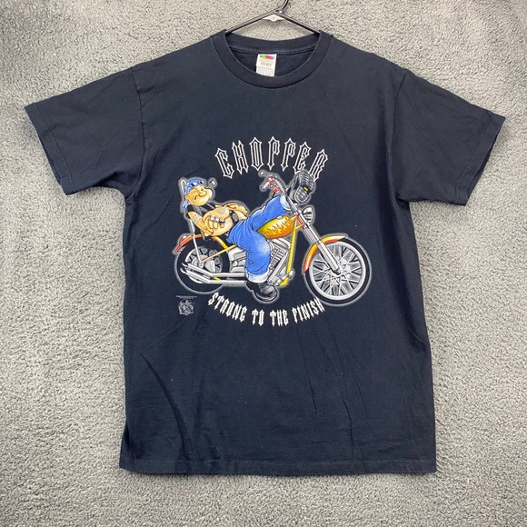 Fruit‎ of the Loom Chopper Motorcycle Graphic Tee Strong to the Finish L - Picture 1 of 9